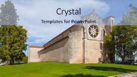  Presentation with gothic architecture - Slides featuring clara church with the rose background and a light blue colored foreground