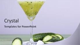  Presentation with table napkin - Beautiful presentation theme featuring clarification - cucumber cocktail on napkin backdrop and a  colored foreground