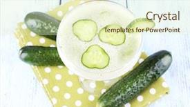  Presentation with organic farming and cucumber - Audience pleasing slide deck consisting of clarification - cucumber cocktail on polka dot backdrop and a  colored foreground