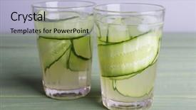  Presentation with table napkin - Cool new presentation with clarification - two glasses of cucumber cocktail backdrop and a  colored foreground