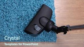  Presentation with carpet - Slides enhanced with clarification - vacuuming carpet in house background and a ocean colored foreground