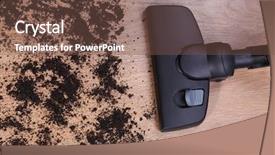  Presentation with floor - Slide set consisting of clarification - vacuuming floor in house background and a  colored foreground