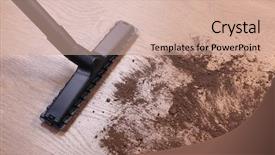  Presentation with floor - Slide set featuring clarification - vacuuming floor in house background and a  colored foreground