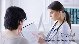  Presentation with female leader social media - Cool new presentation with clarify - beautiful female doctor explaining medical backdrop and a light blue colored foreground