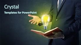  Presentation with book of romans - Audience pleasing PPT layouts consisting of clarify - businessman holding book with bulb backdrop and a wine colored foreground