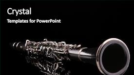  Presentation with clarinet - Beautiful theme featuring realism - clarinet isolated on black backdrop and a black colored foreground