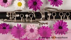  Presentation with clarinet - Cool new theme with clarinet-with-flowers-in-wooden backdrop and a coral colored foreground
