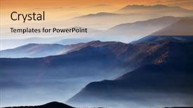  Presentation with mountains fantasy abstract nature landscape - PPT theme having clarity - autumn foggy landscape in parang background and a coral colored foreground