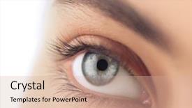  Presentation with human eye anatomy - Amazing PPT theme having clarity - beautiful human eye close-up young backdrop and a coral colored foreground