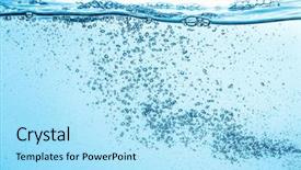  Presentation with water wave - PPT theme consisting of clarity - many bubbles in water close background and a light blue colored foreground