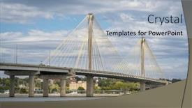  Presentation with cable - PPT theme having clark-bridge-is-a-cable and a light blue colored foreground