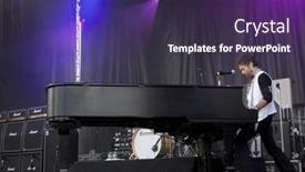  Presentation with free music - Cool new PPT theme with clark-nj-sept-17-singer backdrop and a tawny brown colored foreground