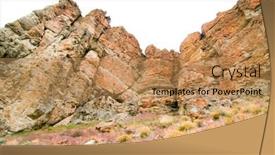  Presentation with cliff - PPT theme featuring clarno-palisades-rock-cliff background and a coral colored foreground