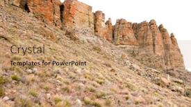 Presentation with cliff - Beautiful presentation theme featuring clarno-palisades-rock-cliff backdrop and a coral colored foreground