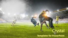  Presentation with american football - Audience pleasing presentation theme consisting of clashes - american football game mixed media backdrop and a tawny brown colored foreground