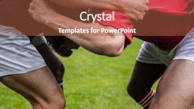  Presentation with scrum - Presentation design with clashes - rugby players doing a scrum background and a red colored foreground
