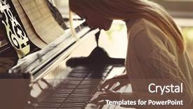  Presentation with piano - Slide deck enhanced with clasic - girl playing piano background and a tawny brown colored foreground
