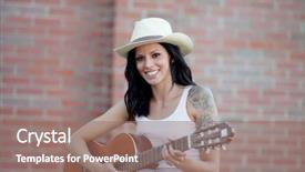  Presentation with clasic - Amazing theme having clasical - brunette pretty woman playing backdrop and a coral colored foreground