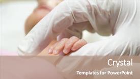  Presentation with newborn - Theme featuring clasps hand of a newborn background and a  colored foreground