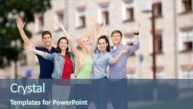  Presentation with education - Colorful slide deck enhanced with welcome class - education and people concept backdrop and a ocean colored foreground