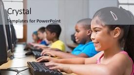  Presentation with elementary school - Presentation having class at the elementary school background and a light gray colored foreground