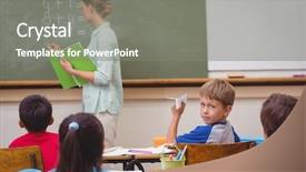  Presentation with elementary school career day and technology - Amazing PPT theme having class at the elementary school backdrop and a gray colored foreground