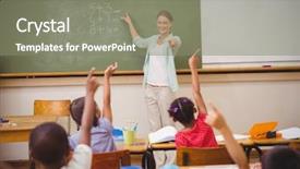  Presentation with school elementary - Presentation theme having class at the elementary school background and a gray colored foreground