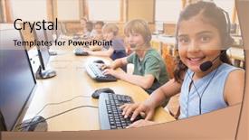  Presentation with elementary school - Slide deck with class at the elementary school background and a lemonade colored foreground