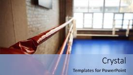 Presentation with boxing ring - Slides featuring class battle - boxing ring ropes in gym background and a  colored foreground
