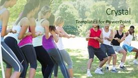 Presentation with tug of war sport - Audience pleasing slides consisting of class battle - fitness group playing tug backdrop and a mint green colored foreground