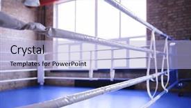  Presentation with boxing ring - PPT theme with class battle - view of empty boxing ring background and a  colored foreground