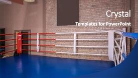 Presentation with boxing ring - Audience pleasing slide deck consisting of class battle - view of empty boxing ring backdrop and a  colored foreground