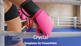  Presentation with boxing ring - Beautiful PPT theme featuring class battle - woman in boxing gloves backdrop and a ocean colored foreground