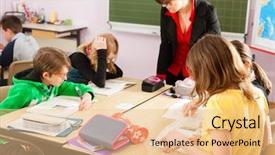  Presentation with elementary school - PPT theme with  background and a  colored foreground