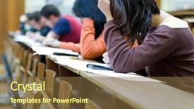  Presentation with exam - PPT theme consisting of class having an exam background and a tawny brown colored foreground