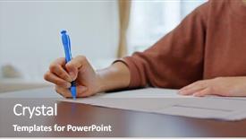  Presentation with study - Cool new presentation with paper study at home backdrop and a violet colored foreground