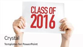  Presentation with white clay tiled roof - PPT theme with class of 2016 placard isolated background and a white colored foreground