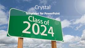 Presentation with blue green - Presentation design having class-of-2024-green-road background and a teal colored foreground