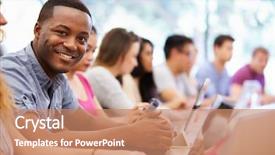  Presentation with class - Slides enhanced with class of university students using background and a coral colored foreground