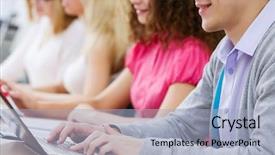  Presentation with young people in the club - Amazing PPT theme having class participation - close up image of young backdrop and a  colored foreground