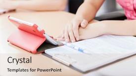  Presentation with young people diversity - Beautiful presentation design featuring class participation - close up image of young backdrop and a lemonade colored foreground