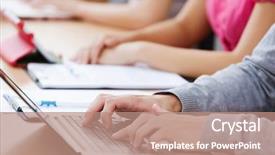  Presentation with young people diversity - Presentation enhanced with class participation - close up image of young background and a coral colored foreground