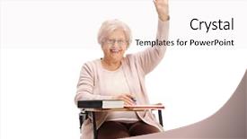  Presentation with hand holding colorful brain sketch - Slides consisting of class participation - mature woman holding her hand background and a sky blue colored foreground