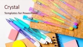  Presentation with set of sauces in white - Presentation theme with group class picture composite - set of stationery isolated background and a lemonade colored foreground