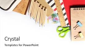  Presentation with set of sauces in white - PPT layouts featuring group class picture composite - set of stationery isolated background and a  colored foreground