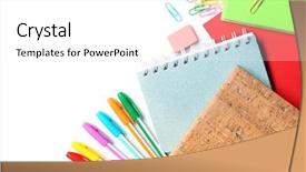  Presentation with set of sauces in white - PPT theme having group class picture composite - set of stationery isolated background and a white colored foreground