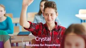  Presentation with cognitive theory learning concept - PPT layouts featuring class raise hands - education learning and people concept background and a tawny brown colored foreground