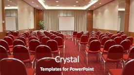  Presentation with reunion class - Cool new slide set with class reunion - empty conference room ready backdrop and a tawny brown colored foreground