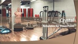  Presentation with boxing pacquiao - Beautiful PPT theme featuring boxing area in the gym backdrop and a coral colored foreground