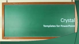  Presentation with wall mart - Slide deck enhanced with class room - blackboard on wall close up background and a ocean colored foreground